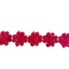Lint fuchsia 20mm p/mrtr bloemen gehaakt 