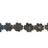 Lint grijs 20mm p/mtr bloemen gehaakt 