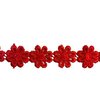Lint rood 20mm p/mtr bloemen gehaakt 