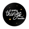 Sticker zwart pretty things inside 45mm p/20st goud/wit