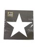Servetten grijs ster 33x33cm p/20st wit