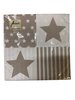 Servetten ster wit/zand 33x33cm p/20st
