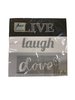 Servetten Live. laugh grijs 33x33cm p/20st