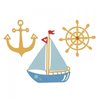 Stans Bootje roer en anker p/3st thinlits 