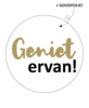 Sticker Geniet ervan! 40mm p/20st wit