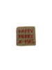 Stempel Happy Merry christmas 1.5x1.5cm p/st hout