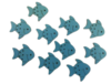 Vissen blauw p/10st hout