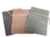 Zakken sage 9x12cm p/st katoen rechte ruit