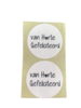 Stickers van harte gefeliciteerd p/500st wit 35mm
