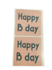Stickers happy B Day kraft p/20st 4.5x4.5cm vierkant