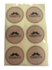 Stickers snor thank you kraft 3.8cm p/12st