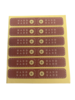 Stickers Handmade dubbel 1.3x8cm p/24 zilver/rood
