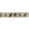 Lint creme organza herfstbladeren 25mm p/mtr 