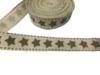 Lint creme 25mm p/mtr bruin ster katoen