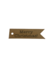 Labels kraft vaandel merry christmas 2x6.4cm p/5st