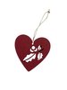 Label rood hart met hulst 9cm p/st rood