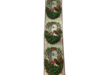 Lint groen satijn 38mm p/mtr roodborst vogel 