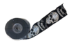 Lint HAPPY HALLOWEEN doodshoofden 63mm p/mtr zwart