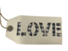 Labels love wit/grijs p/st houten