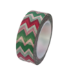 Masking tape rood/groen groot chevron 15mm p/10m 