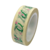 Masking tape roze/groen letters 15mm p/10m 