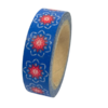 Masking tape blauw/rood bloem 15mm p/10m