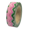 Masking tape roze/groen indiaan 15mm p/10m 