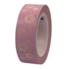 Masking tape roze/wit bloem 15mm p/10m 