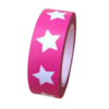 Masking tape roze grote ster 15mm p/10m 