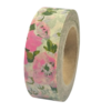 Masking tape roze/groen bloem 15mm p/10m