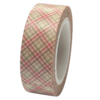 Masking tape roze/groen 15mm p/10m