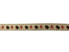 Lint creme vogel en kerstboom 15mm p/mtr vintage 