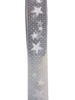 Lint grijs sterren organza 25mm p/mtr 