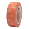 Masking tape zalm/wit stip 15mm p/10m 