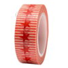 Masking tape wit/rood streep/sterren 10mm p/10m 
