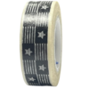 Masking tape zwart ster/streep 15mm p/10m 