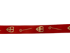 Lint rood mijter en staf 15mm p/mtr satijn sinterklaas