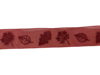 Lint rood organza herfstbladeren 25mm p/mtr