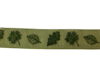 Lint groen organza herfstbladeren 25mm p/mtr 