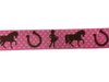 Lint roze paardjes stip 22mm p/m