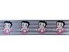 Lint wit betty boop 22mm p/m grijs streep