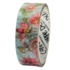 Masking tape blauw/roze bloem 15mm p/5m