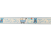 Lint blauw baby boy 22mm p/mtr met kinderwagen flesje beertje 