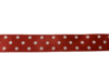 Lint rood 23mm p/mtr stip satijn wit