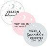 Sticker Welkom kleintje assorti 40mm p/20st 