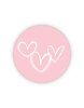Stickers 3 hartjes 35mm p/20st roze