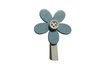 Knijper bloem en knoop blauw p/3st hout