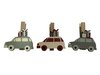 Knijper auto cadeautje p/6st hout