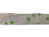 Lint wit/groen bloemen 40mm p/mtr organza