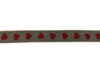 Lint zwart met rood hart 15mm p/mtr katoen 